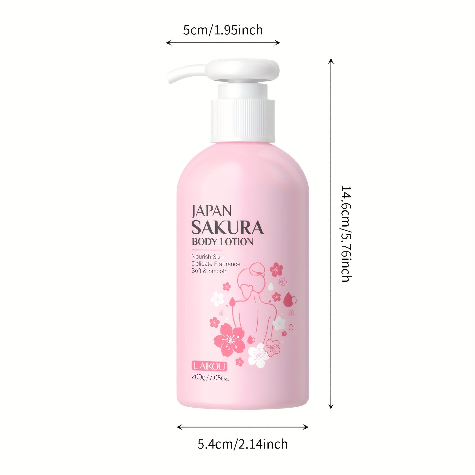 Sakura Body Lotion for Dry Skin 7oz Hydrating Cream with Vitamin C and Shea Butter