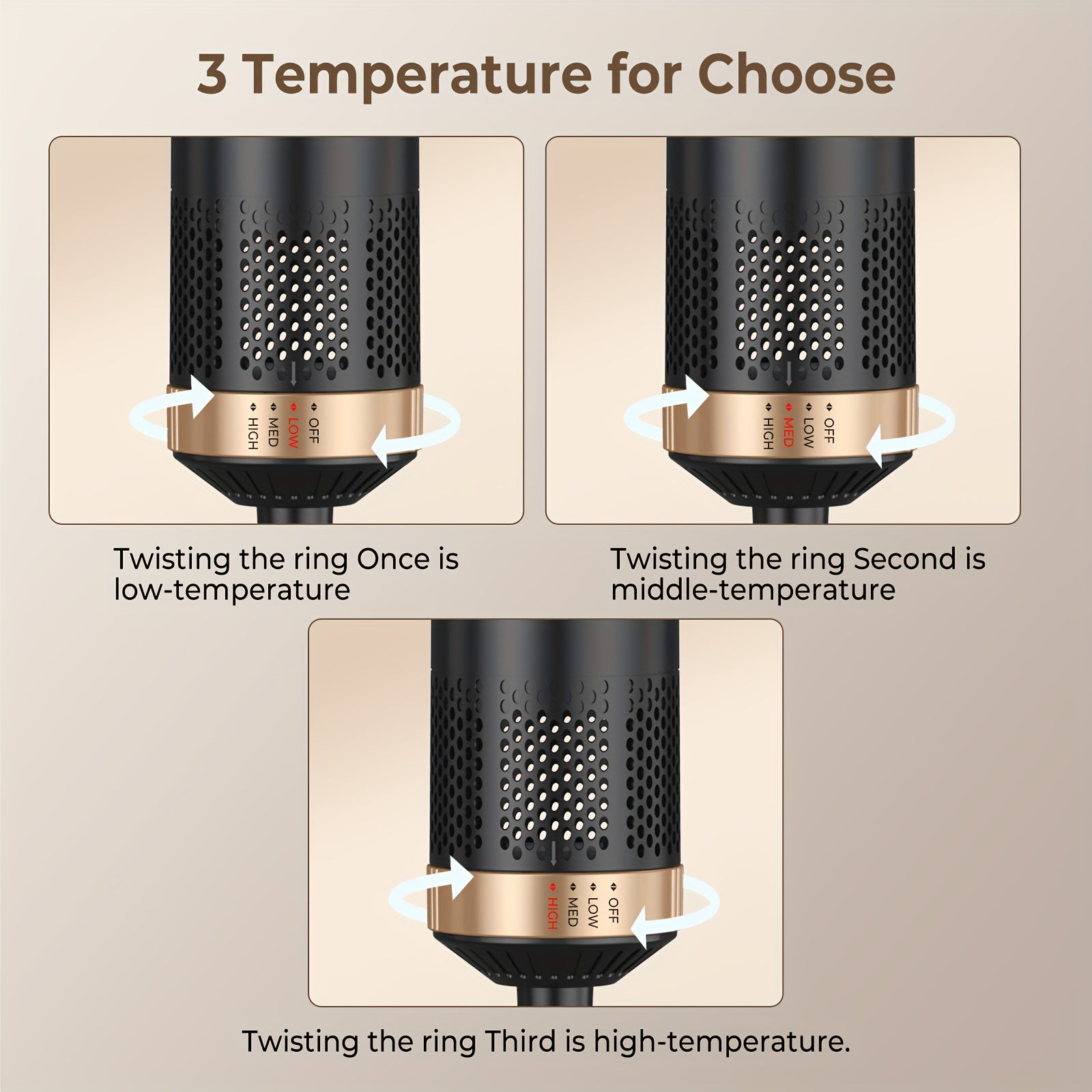 5-in-1 Hair Styling Tool Hot Air Brush Drying Curling 800W EU Plug