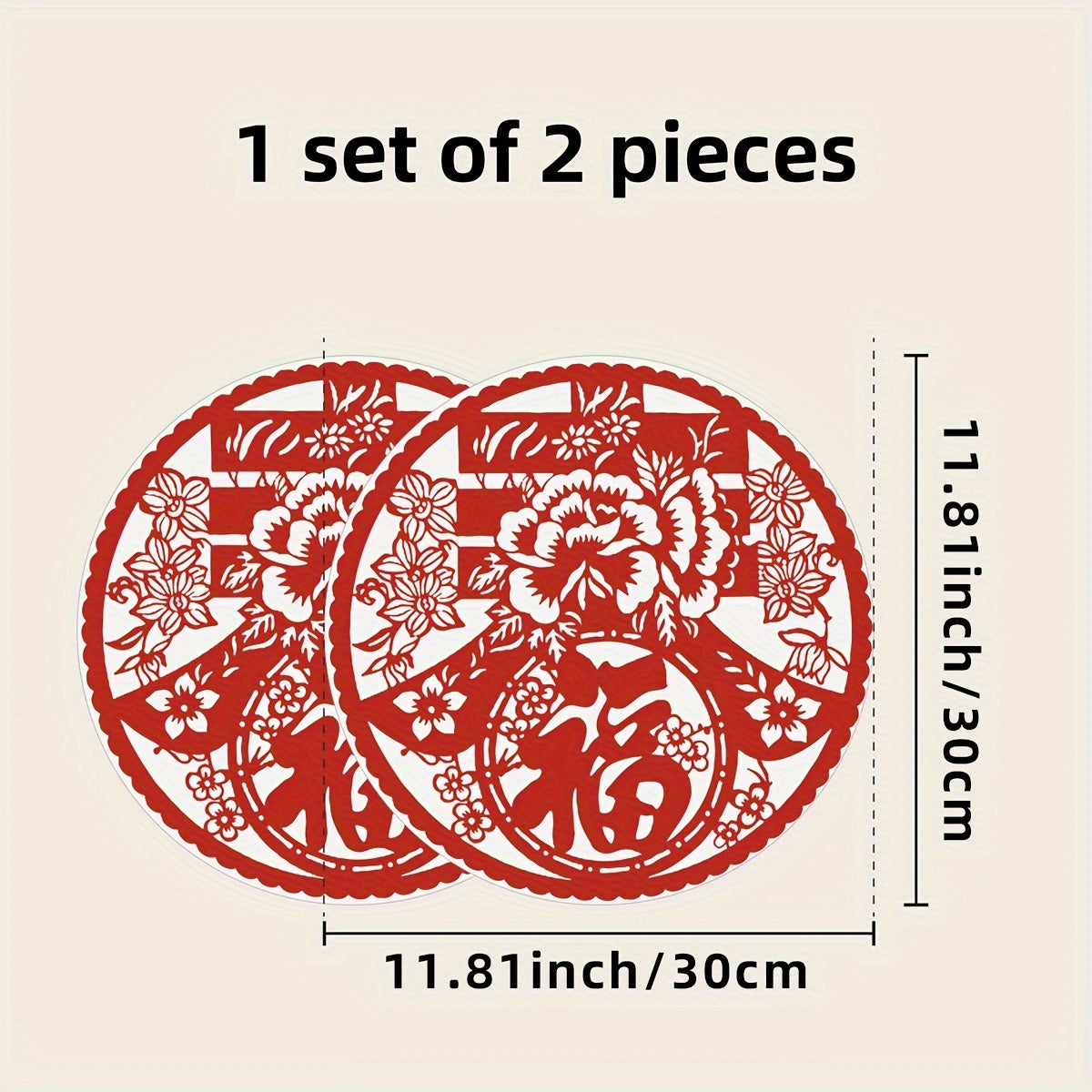 2 ta Qizil Fu Belgi baliq Plum gul oynasi stikerlari, suv o'tkazmaydigan, o'z-o'zini yopishtiradigan