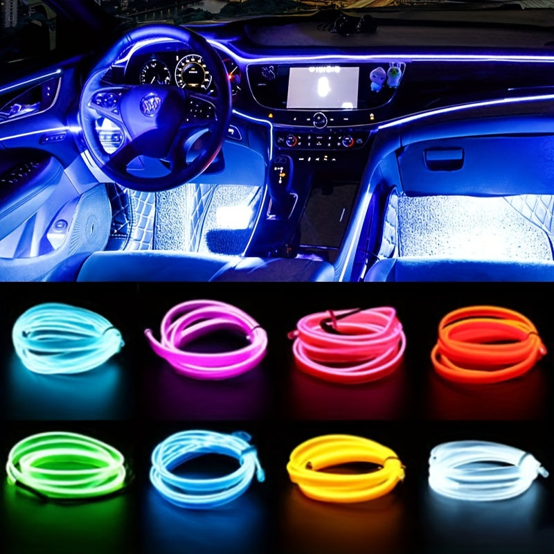 5m Car Interior LED Neon Strip Flexible Ambient Light USB Decor Diode