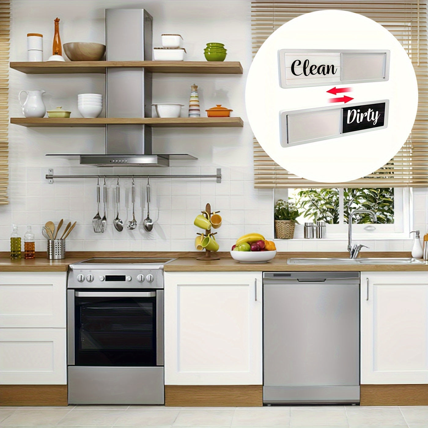 Toza/iflos indikator uchun kuchli idish-tovoq magnit, oshxona tashkiloti uchun universal.