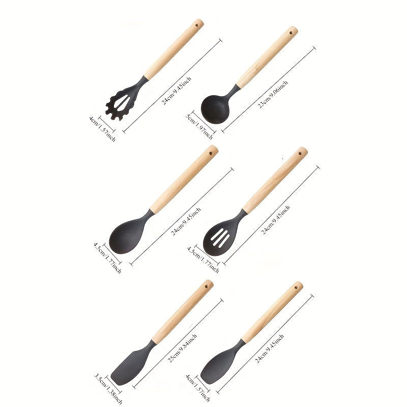 Silicone Kitchen Utensil Set 12 Pieces Non-Stick Food Grade Cooking Tools