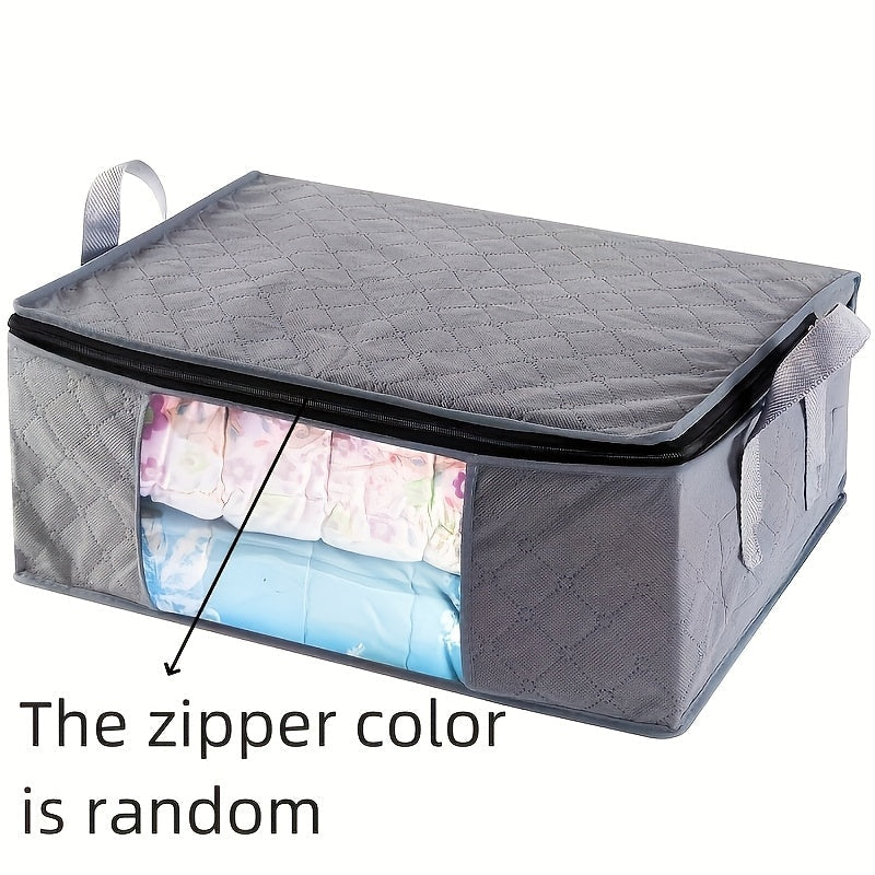 Bolsa de almacenamiento para armario de fibra no tejida para ropa y edredón, caja plegable sellada a prueba de polvo