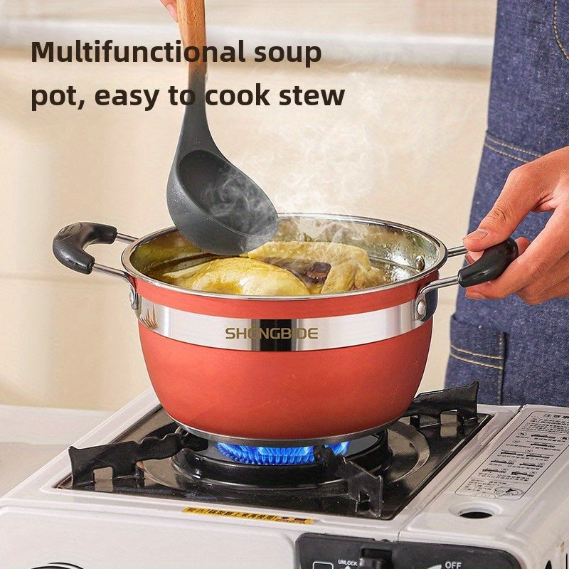 Set of 6 Stainless Steel Cookware Set with Frying Pan Soup Pot and Induction Compatible