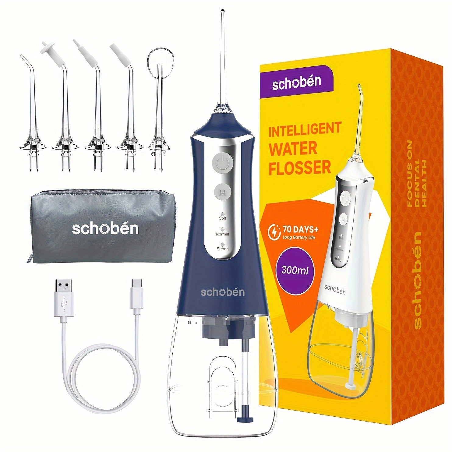 Cordless Dental Water Flosser Portable Rechargeable Oral Irrigator