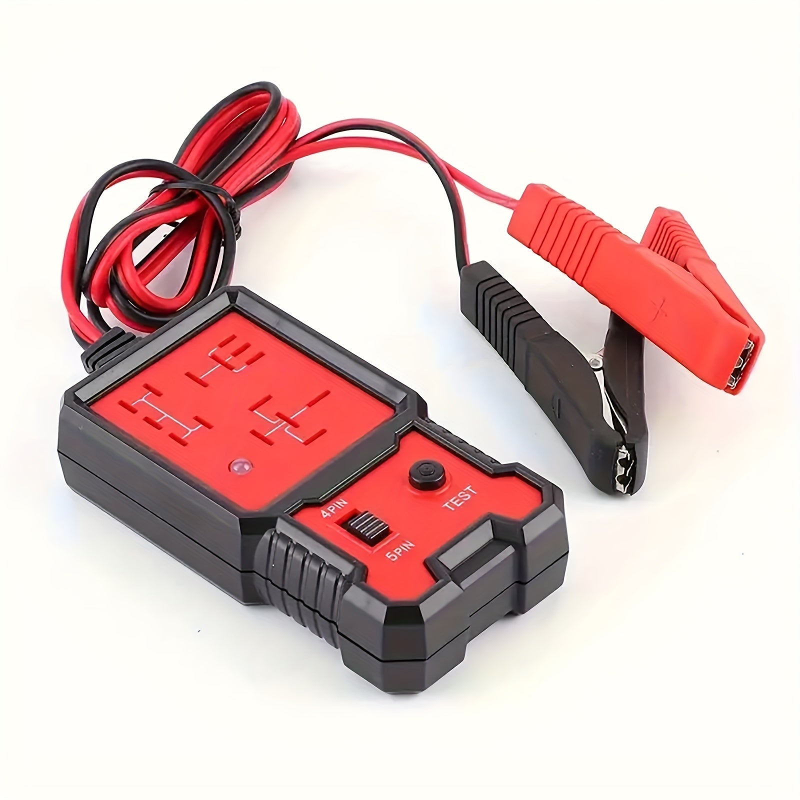 Automotive Relay Tester for 12V 4Pin and 5Pin with Battery Clips Diagnostic Tool