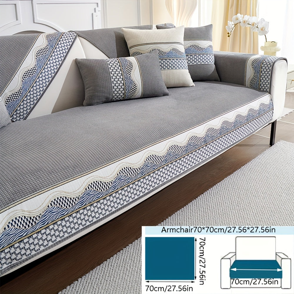 Velvet Sofa Cushion Cover Non-Slip Pet-Friendly All-Season Protecting Armchair Loveseat 3-4 Seater