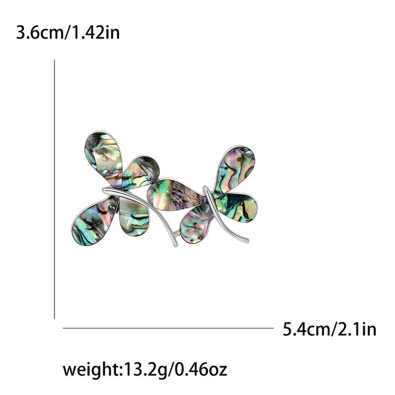 Enamel Butterfly Brooch Pin Silver-Toned Irregular Shape Fashion Accessory