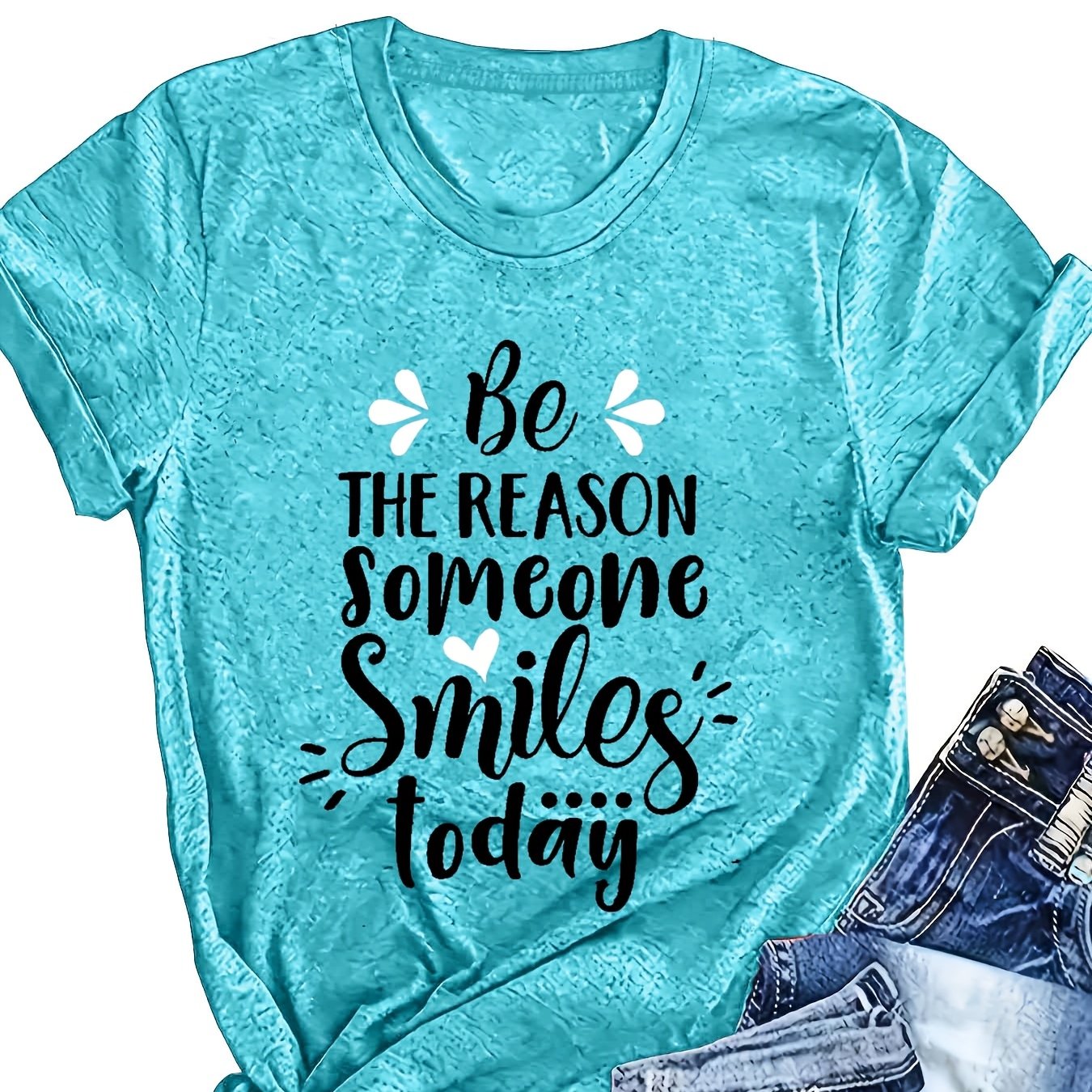 Women’s Short Sleeve Cotton T-Shirt with Letter Print Casual Summer Tee