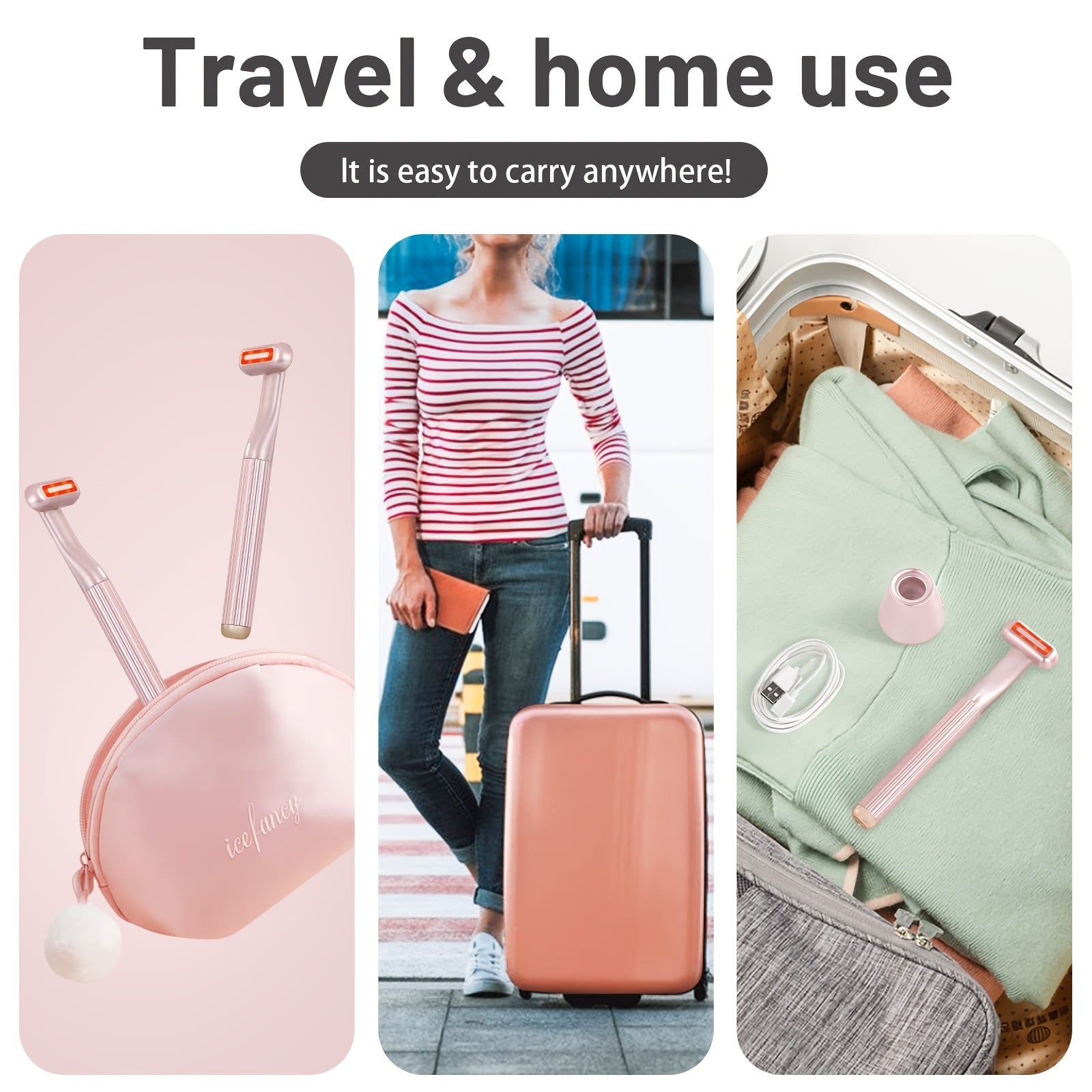 Facial Beauty Eye Device with Massager for Home Skincare Rechargeable Lithium Battery