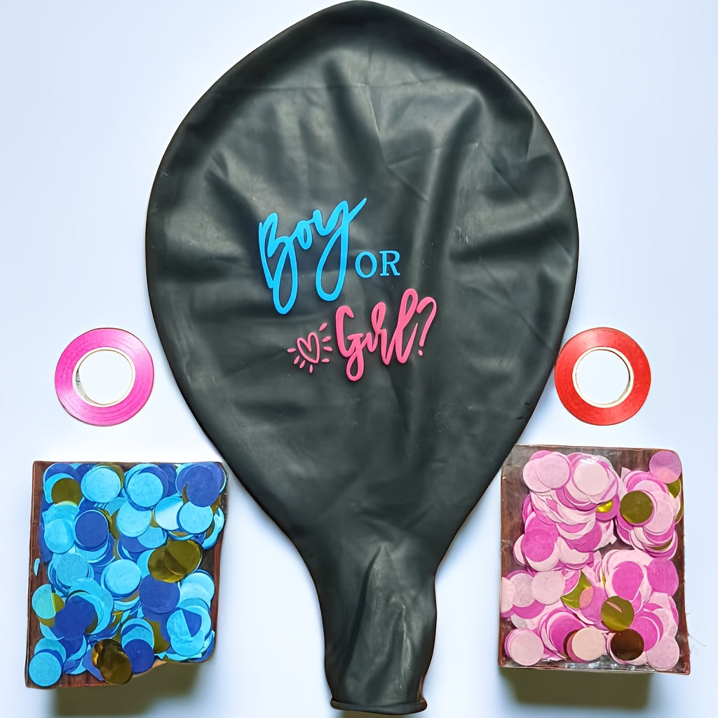 36-Inch Gender Reveal Balloon with Confetti for Kids Parties and Birthdays