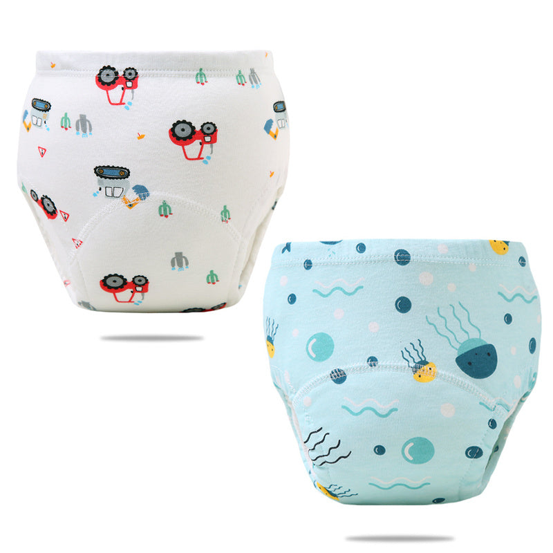 O'g'il va qizlar uchun hojatxona o'rgatish ichki kiyim to'plami - 2 dona singdiruvchi o'quv shimlar