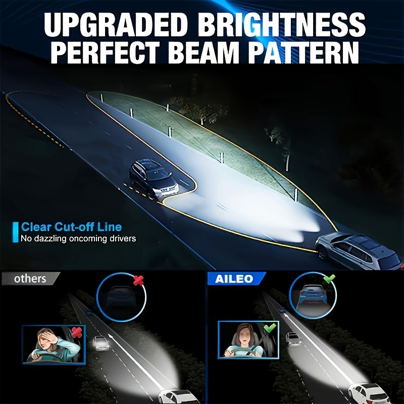 2-Pack LED Headlight Bulbs H7 30000LM Bright White Turbo Style Car Lights