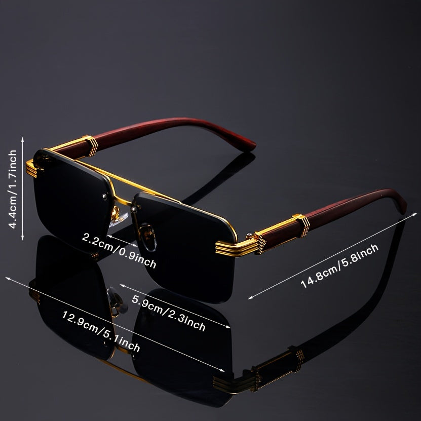 Elegant Frameless Double Bridge Glasses with Mirrored PC Lenses for Sports and Travel