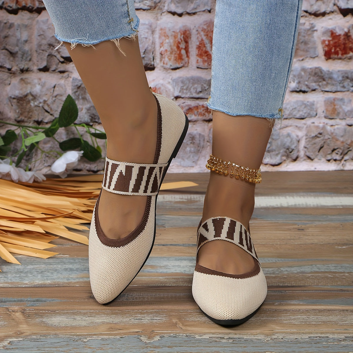 Women's Breathable Solid Color Mary Jane Shoes Lightweight Comfort Slip-Resistant