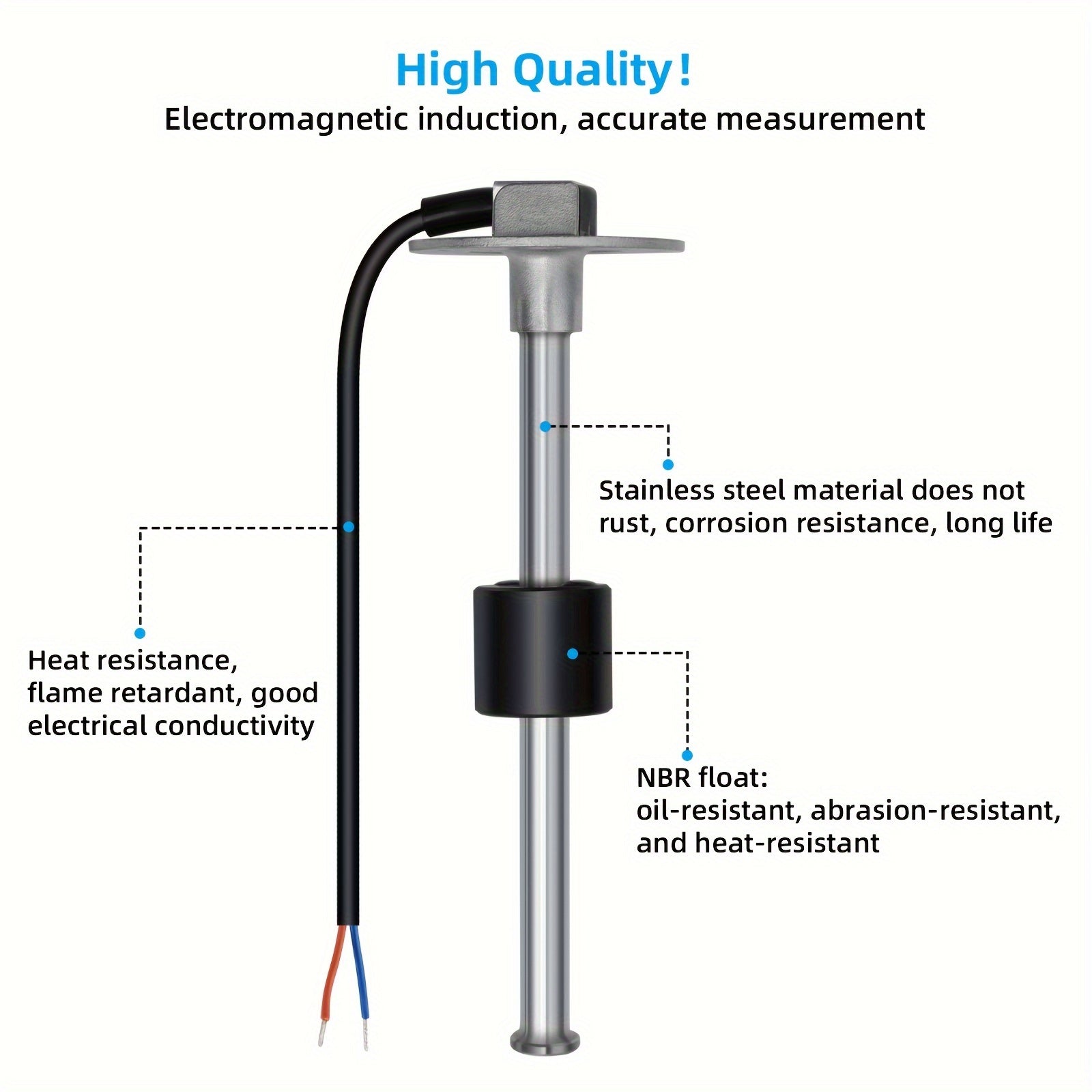 Stainless Steel Car Fuel Level Sensor for RV Taxi Yacht 100mm-381mm