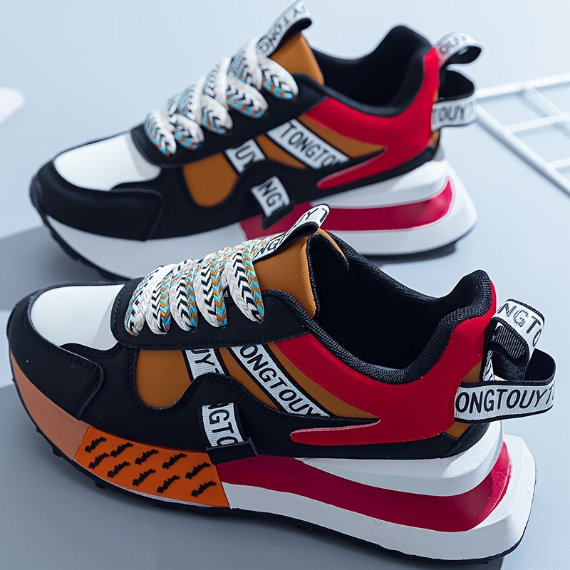 Women's Fashion Sneakers Low Top Lace-Up PU Upper Fabric Lining PVC Sole All-Season