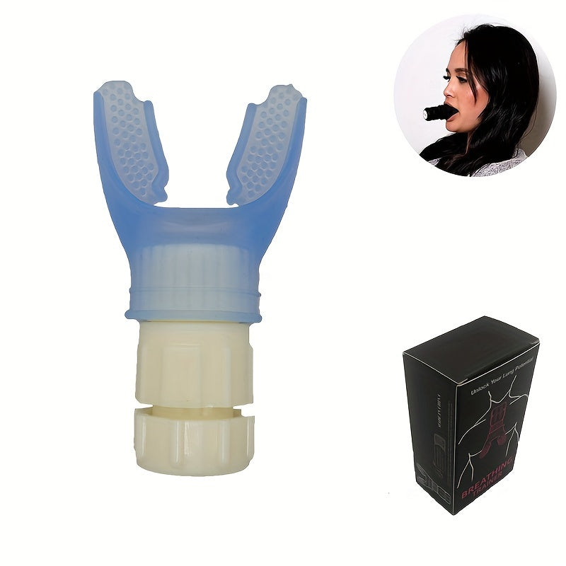 Adjustable Resistance Breathing Exerciser for Lung Capacity Training Black Blue White