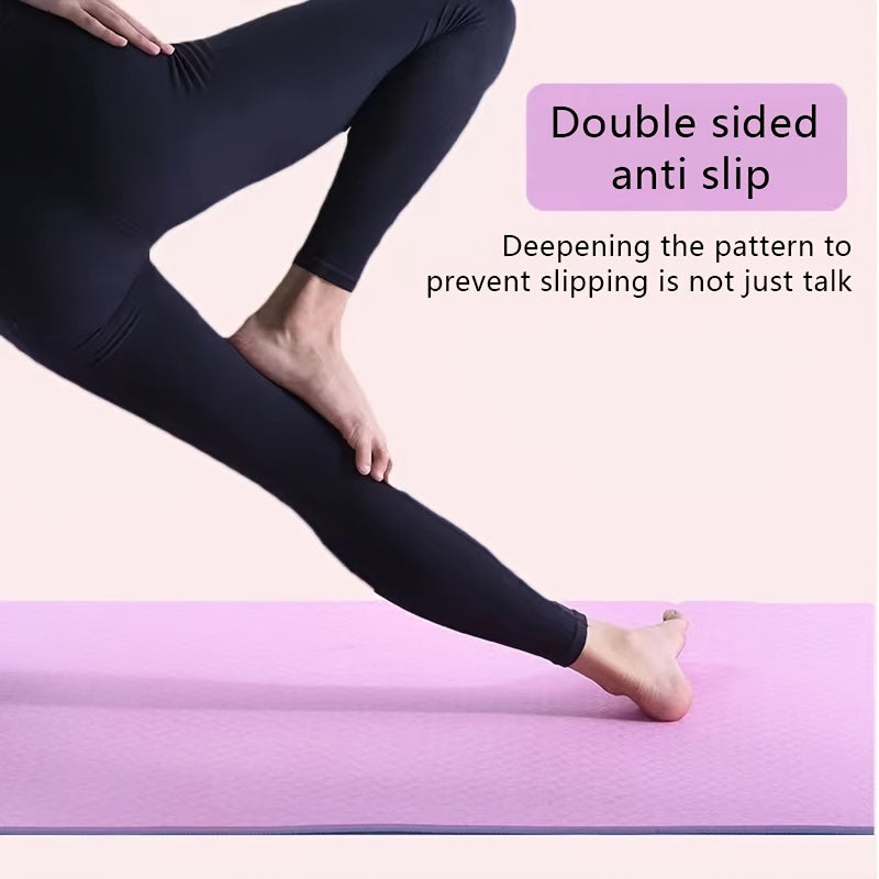 EVA esterilla de yoga camuflaje antideslizante, absorbente de sudor, resistente a golpes, ligera, azul y púrpura