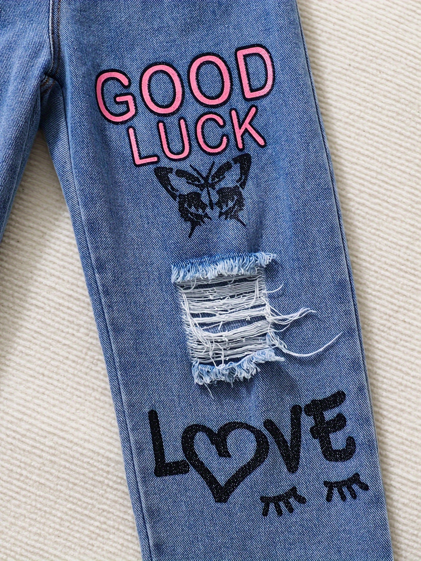 Girls' 2-Piece Set Hoodie and Jeans for Girls 12 and Under Fall Winter Casual