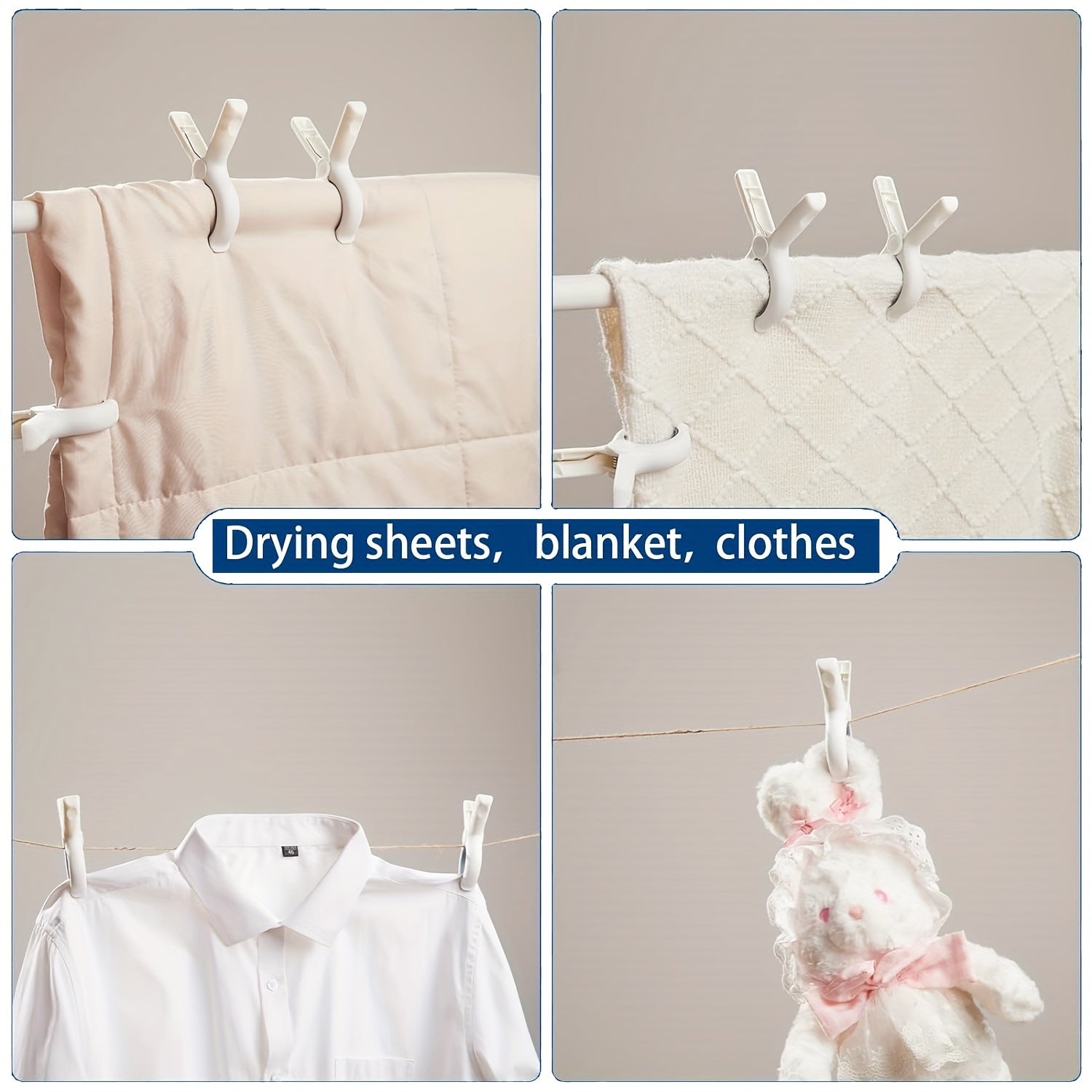 12 Pack Heavy Duty Plastic Beach Towel Clips for Drying Clothes and Securing Towels