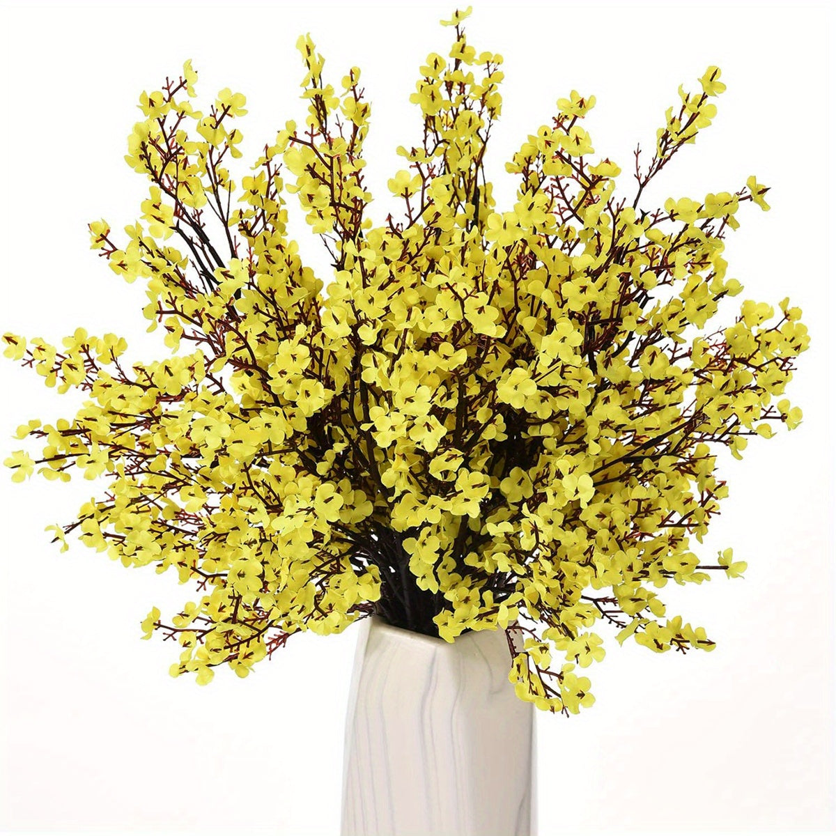 Artificial Green Flowers Set of 3 Realistic Imitation Single Stem for Home Wedding Decor