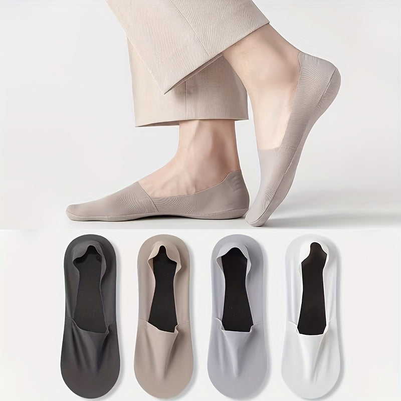 4 Pairs of Breathable Silicone Boat Socks for Summer Sweat-Absorbing Non-Slip