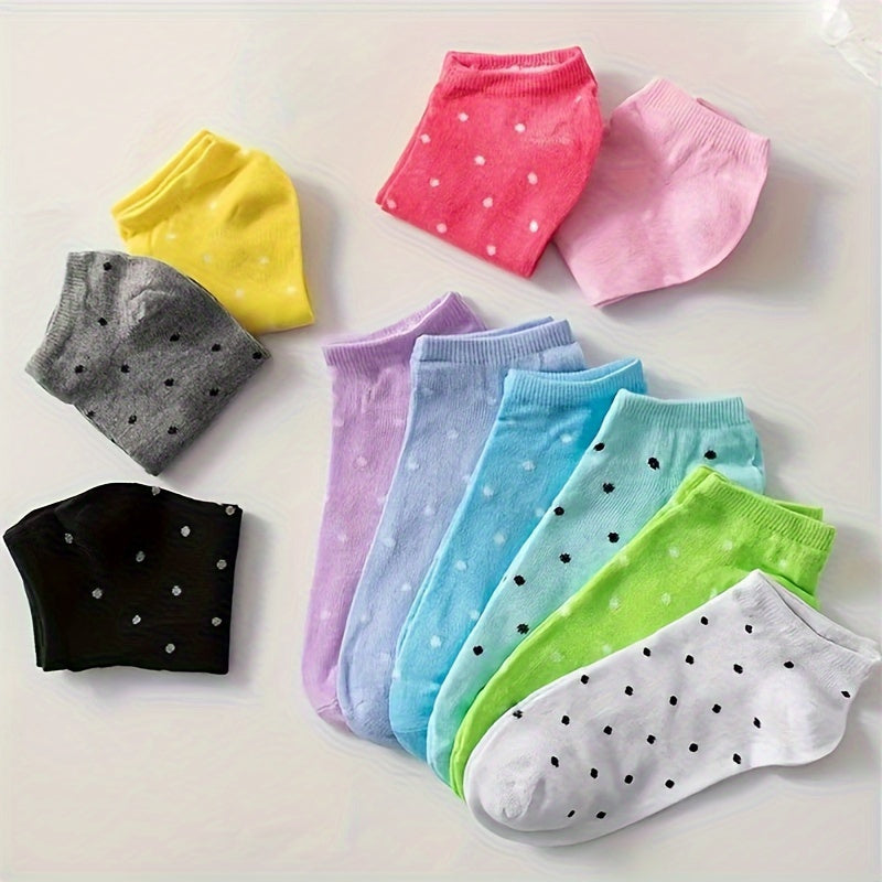 Set of 20 Candy-Colored Breathable Ankle Socks for Women
