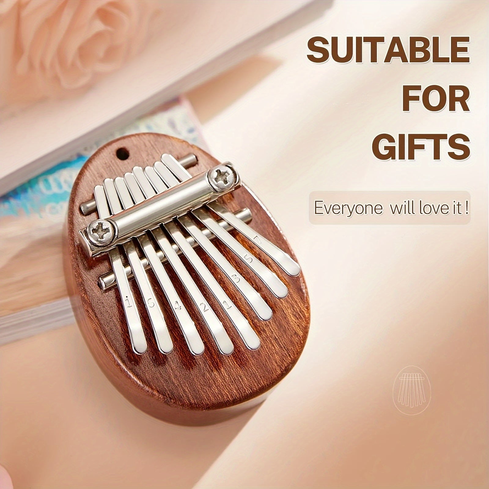 Mini Kalimba Thumb Piano 8-Key Turmeric for Adults Eid Al-Adha Gift