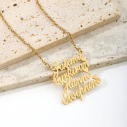 Personalized Stainless Steel Multi-Name Necklace with Custom Family Letter Pendants