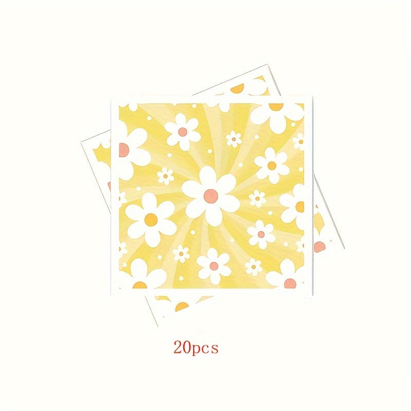 Одноразовый набор посуды с тематикой ромашки, 10 предметов: тарелки, чашки, салфетки, украшения для вечеринки