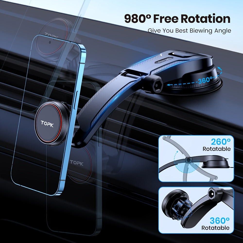 Magnetic Car Phone Holder Dashboard Adjustable Strong Magnet