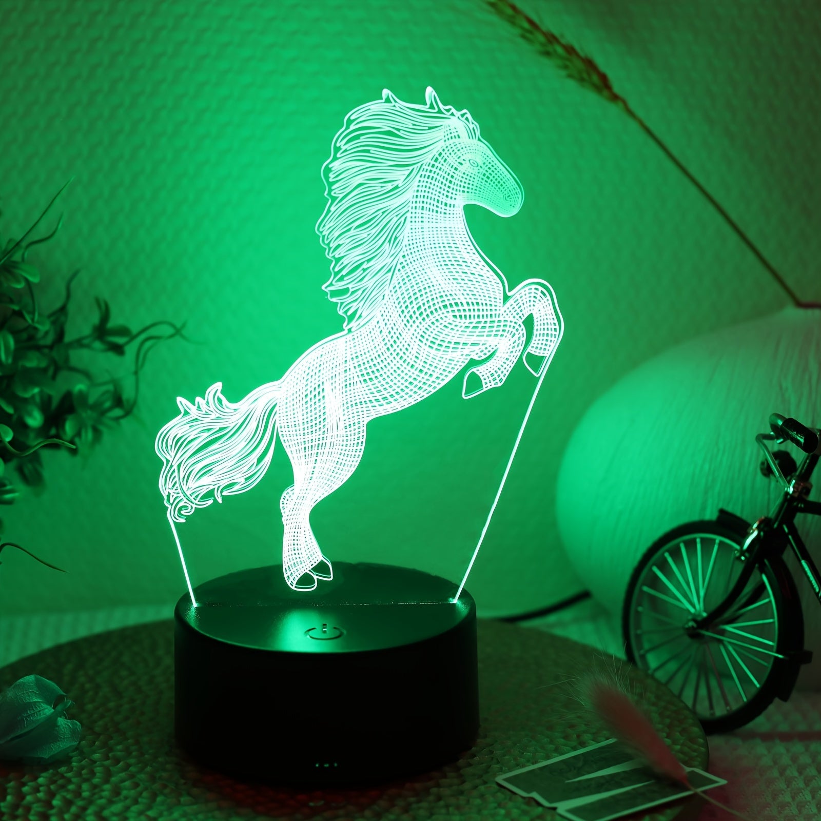 3D Jumping Horse Night Light for Desk or Bedroom Decor