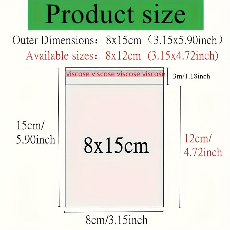 O'z-o'zidan yopishqoq shaffof sellofan sumka muhrlangan zargarlik yoki shirinlik sovg'asi uchun.