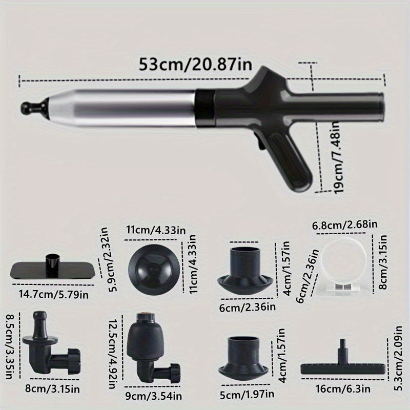 8-to'plamli zanglamaydigan po'latdan yasalgan hojatxona tozalash asbobi to'plami quvurlar, sinklar, kanalizatsiya uchun