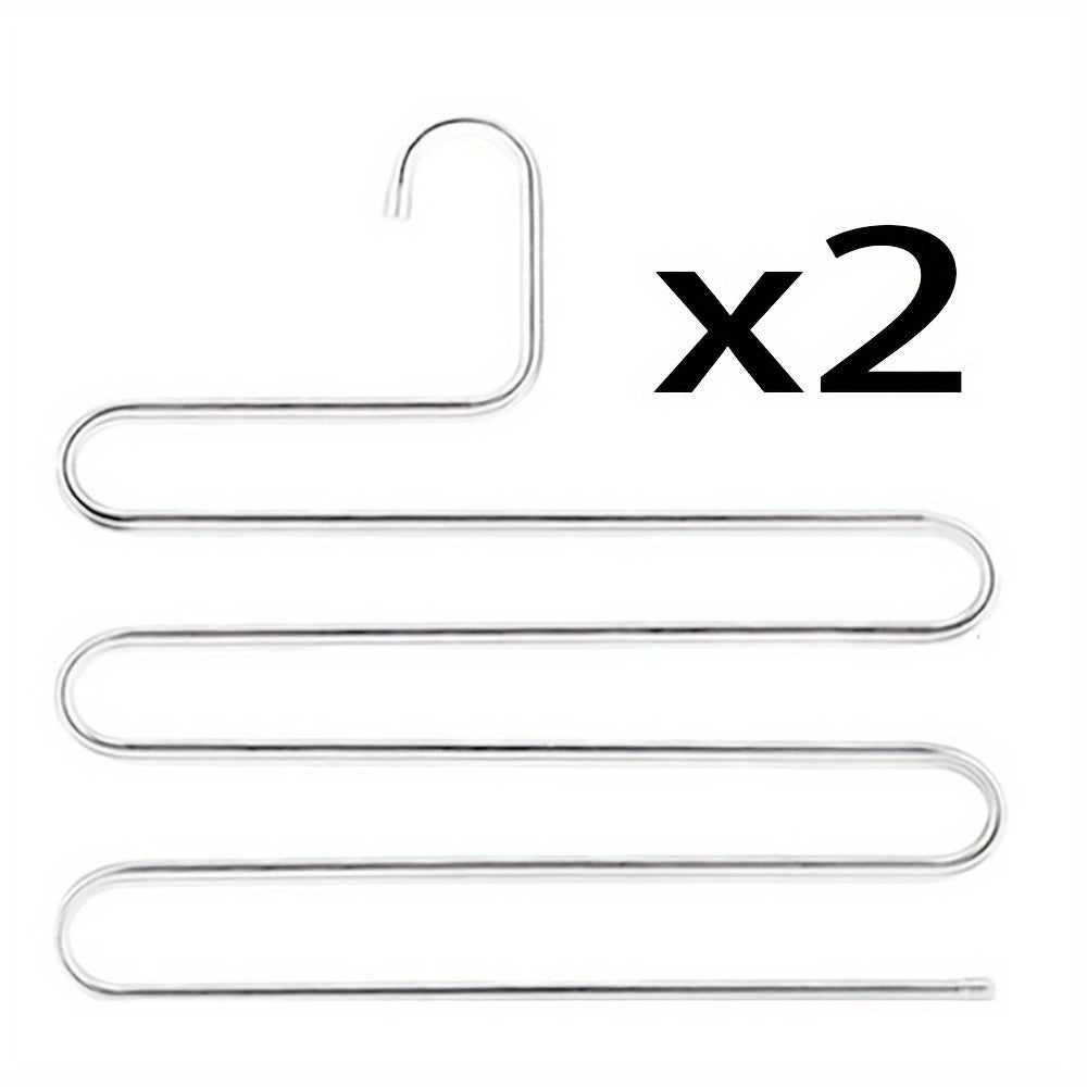 Stainless Steel Multi-Layer Pants Hanger Closet Organizer with Bag Hook