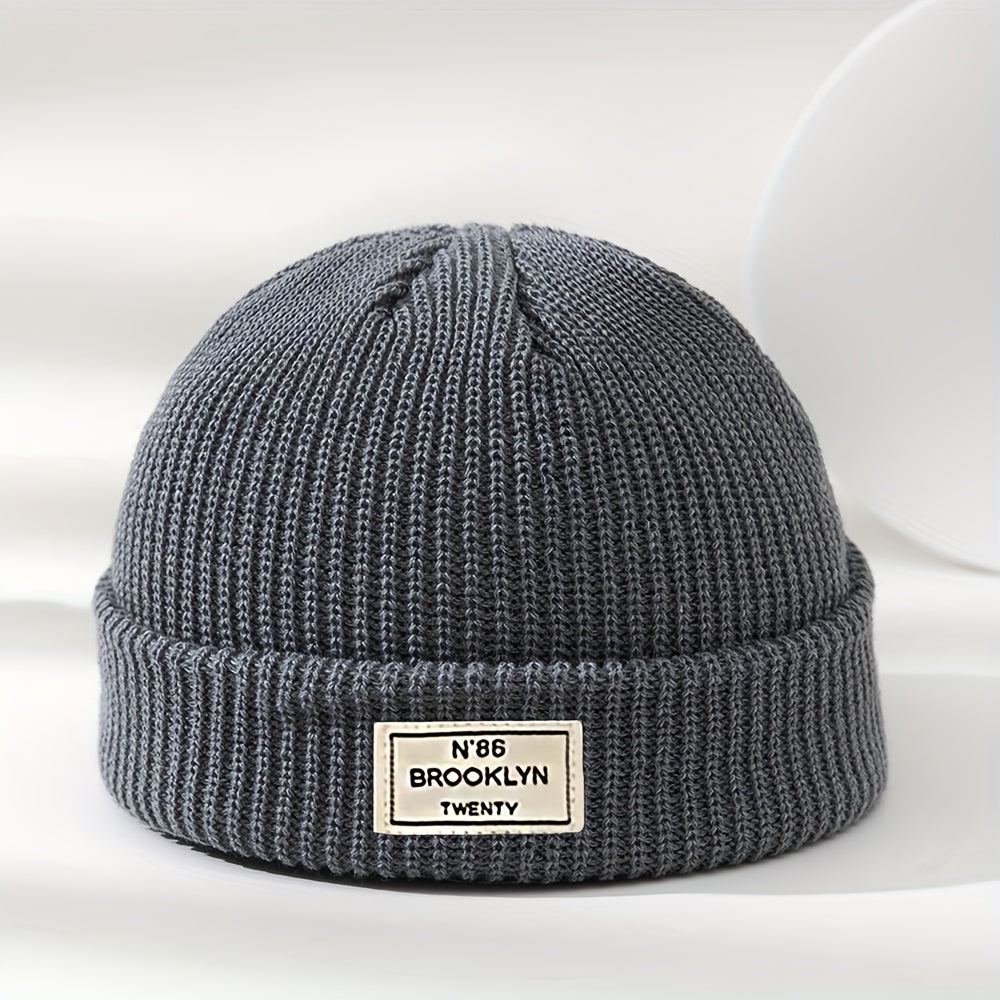 Teen Knit Beanie with Trendy Label Design, Lightweight, Machine Washable