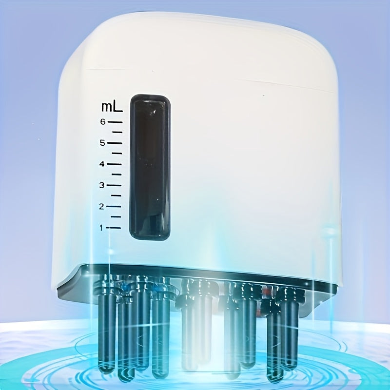 Masajeador portátil para cuero cabelludo y dispensador de aceite con dientes de peine, recargable por USB para el cuidado del cabello, blanco