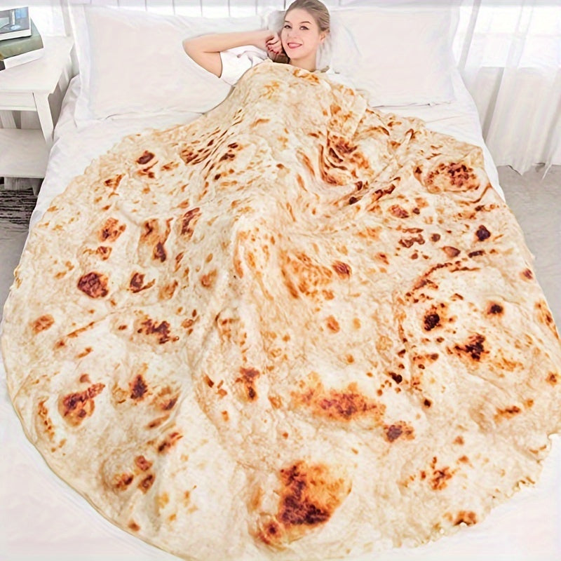 Manta de franela con estampado de panqueques mexicanos acogedores para salón, cama, camping y viajes