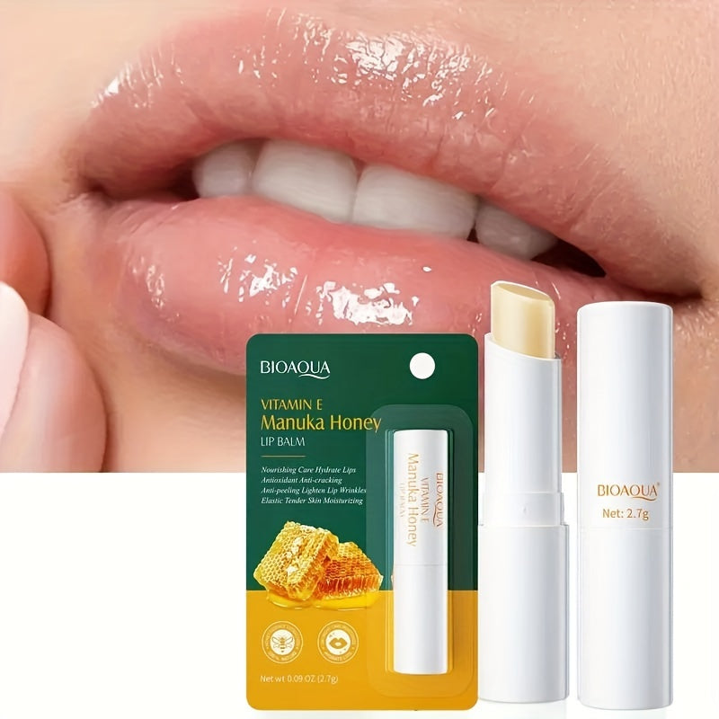Bálsamo labial hidratante de miel con vitamina E, 2.7 g, escualano vegetal