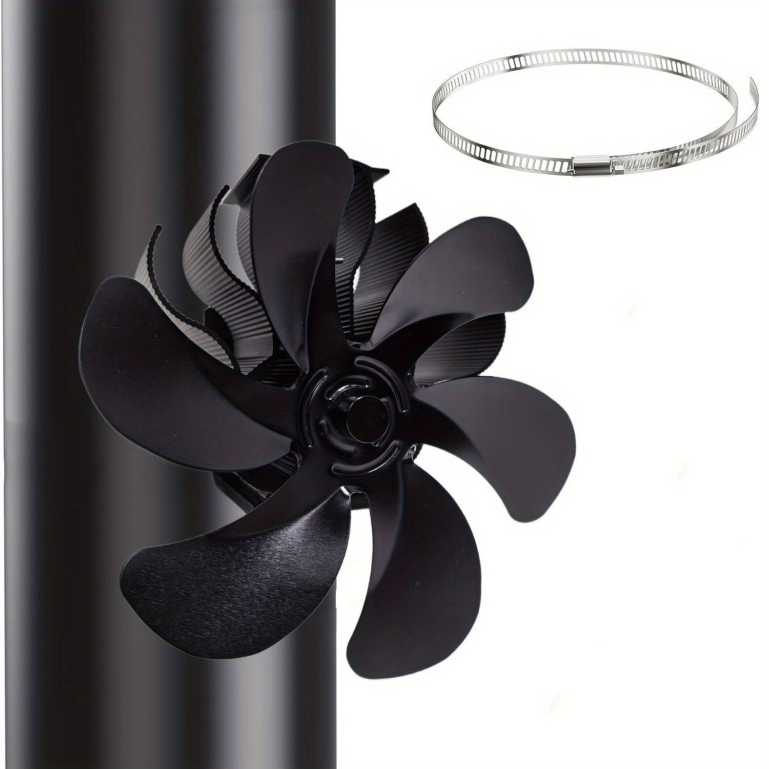 Portable 6-Blade Wood Stove Fan for Fireplace Heat Distribution No Battery Needed