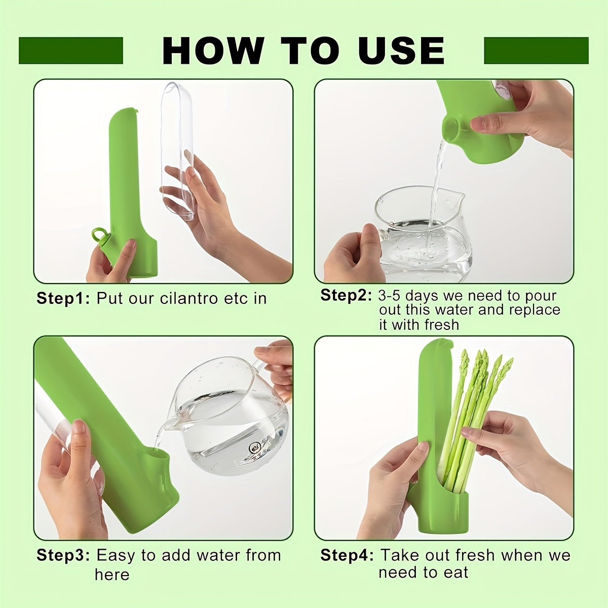 BPA-Free Plastic Herb and Vegetable Preserver with Easy-Open Water-Reducing Design