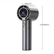 Handheld Fan with Fast Cooling USB Rechargeable Stepless Speed Digital Display Compact Portable