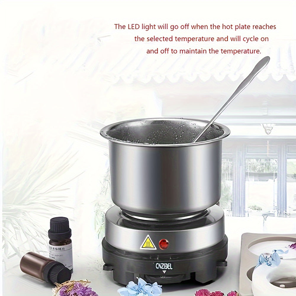 1 шт. Мини электрическая плита из нержавеющей стали мощностью 500 Вт, с кнопочным управлением, европейской вилкой и питанием 220-240 В. Батарея не требуется.