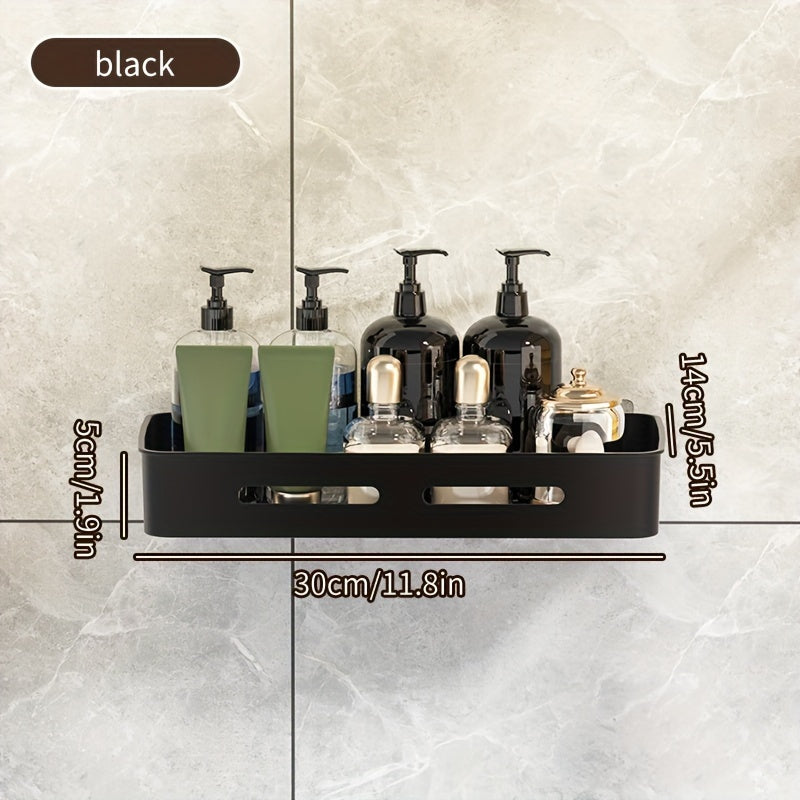 Wall-Mounted Rectangular Resin Bathroom Shelf with 10 Shelves Space-Saving