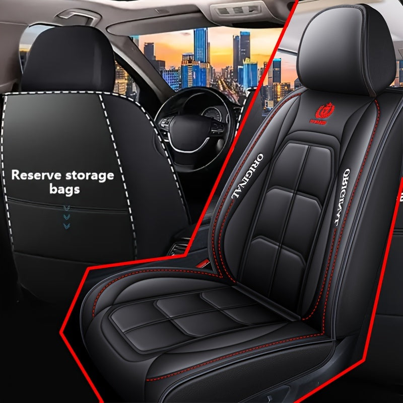2pcs Front Car Seat Covers Leather Fit for Driver and Passenger Seats