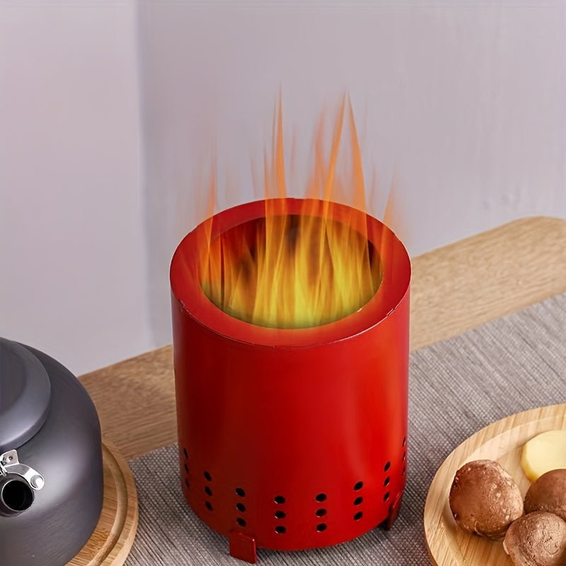 Portable Iron Outdoor Stove with Stand and Travel Bag for Camping and BBQ