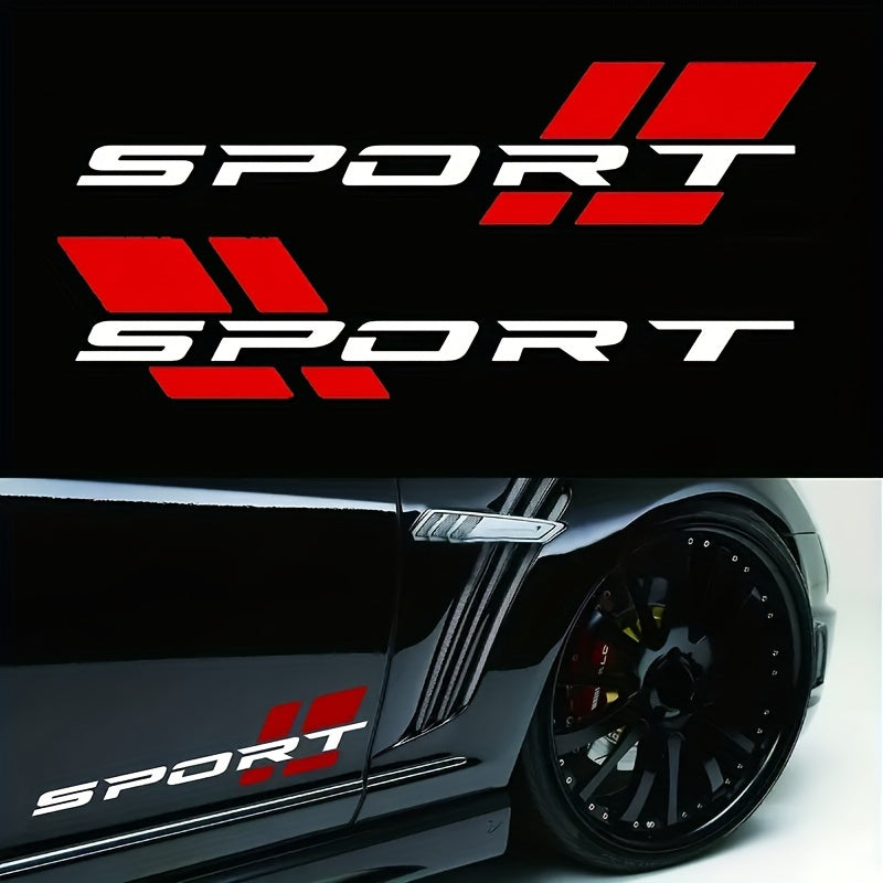 2-Pack 16-Inch Glitter Vinyl Car Sport Badge Decals for Fender and Trunk