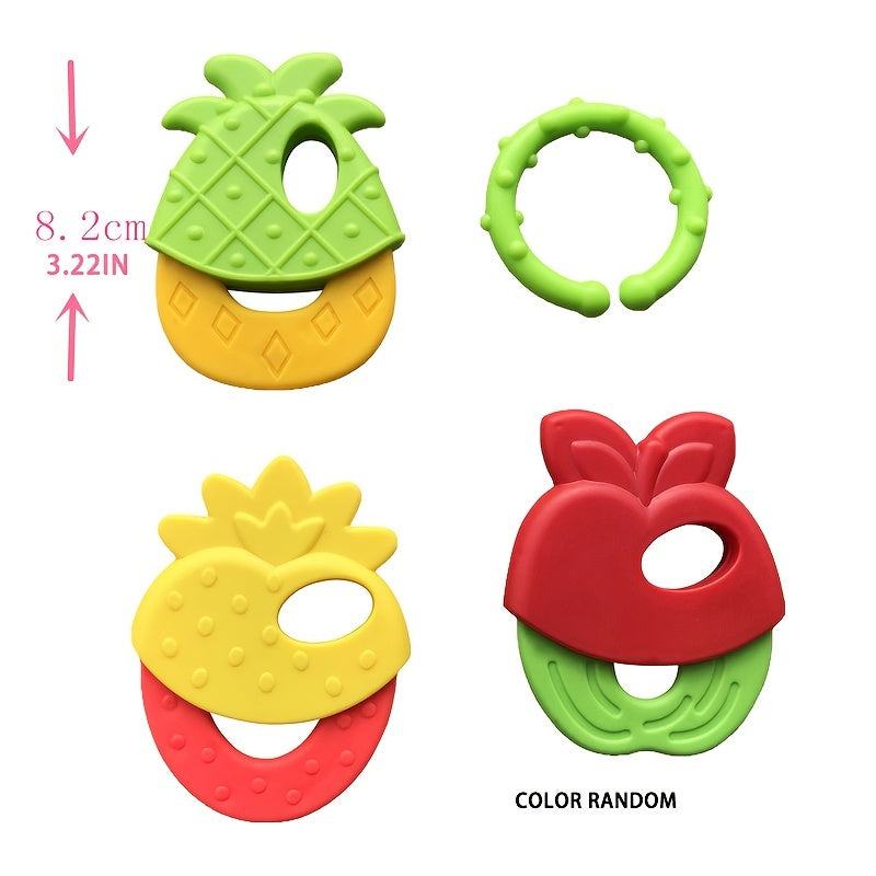 Fruit-Shaped Silicone Teething Toy for Infants and Toddlers with Rattle, Easter Gift