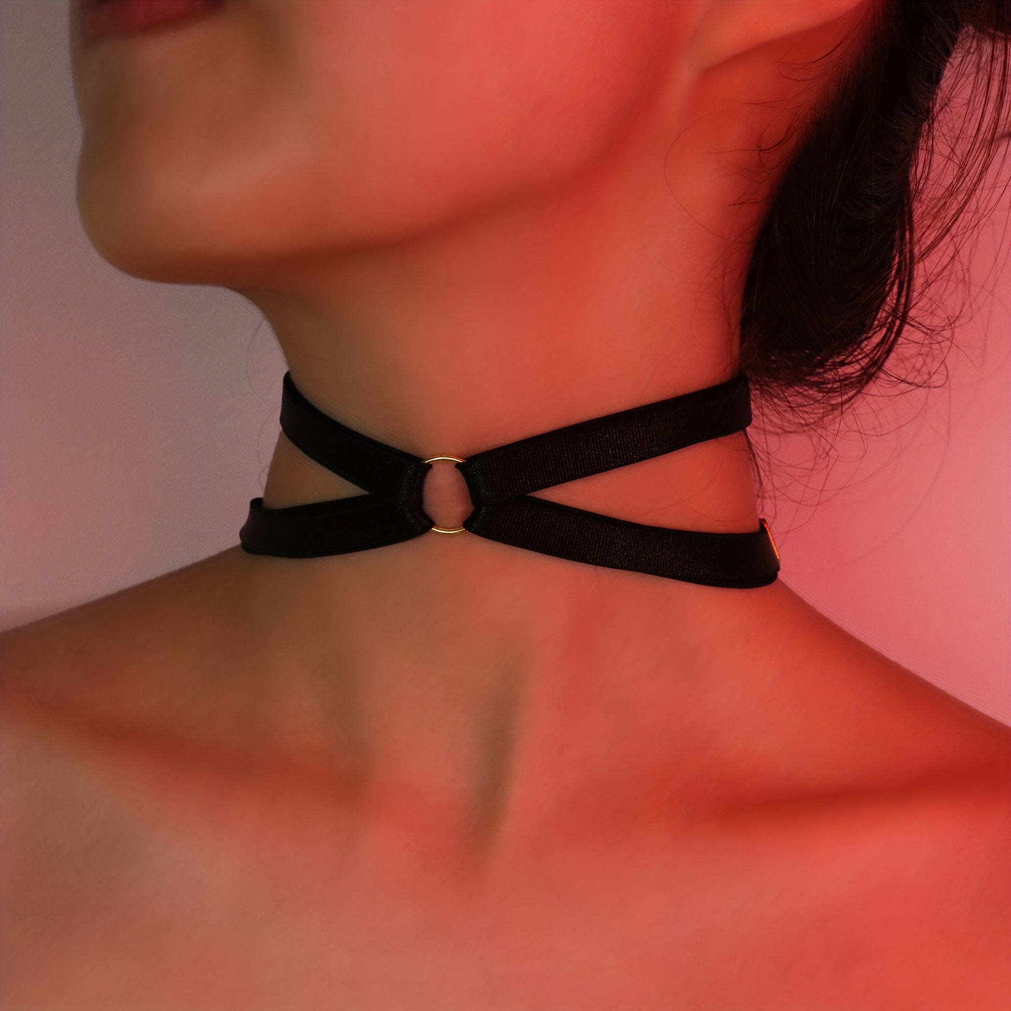 Black Bow Tie Choker Necklace for Music Festivals and Parties